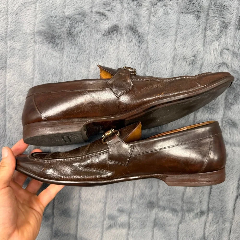 Magnanni Bit Loafers Mens 11 Brown Leather Neiman Marcus 13774
